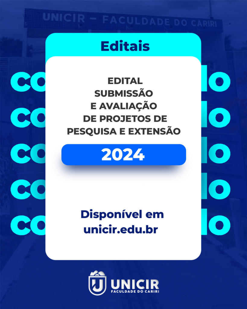 EDITAL PARA SUBMISSÃO E AVALIAÇÃO DE PROJETOS DE PESQUISA E EXTENSÃO