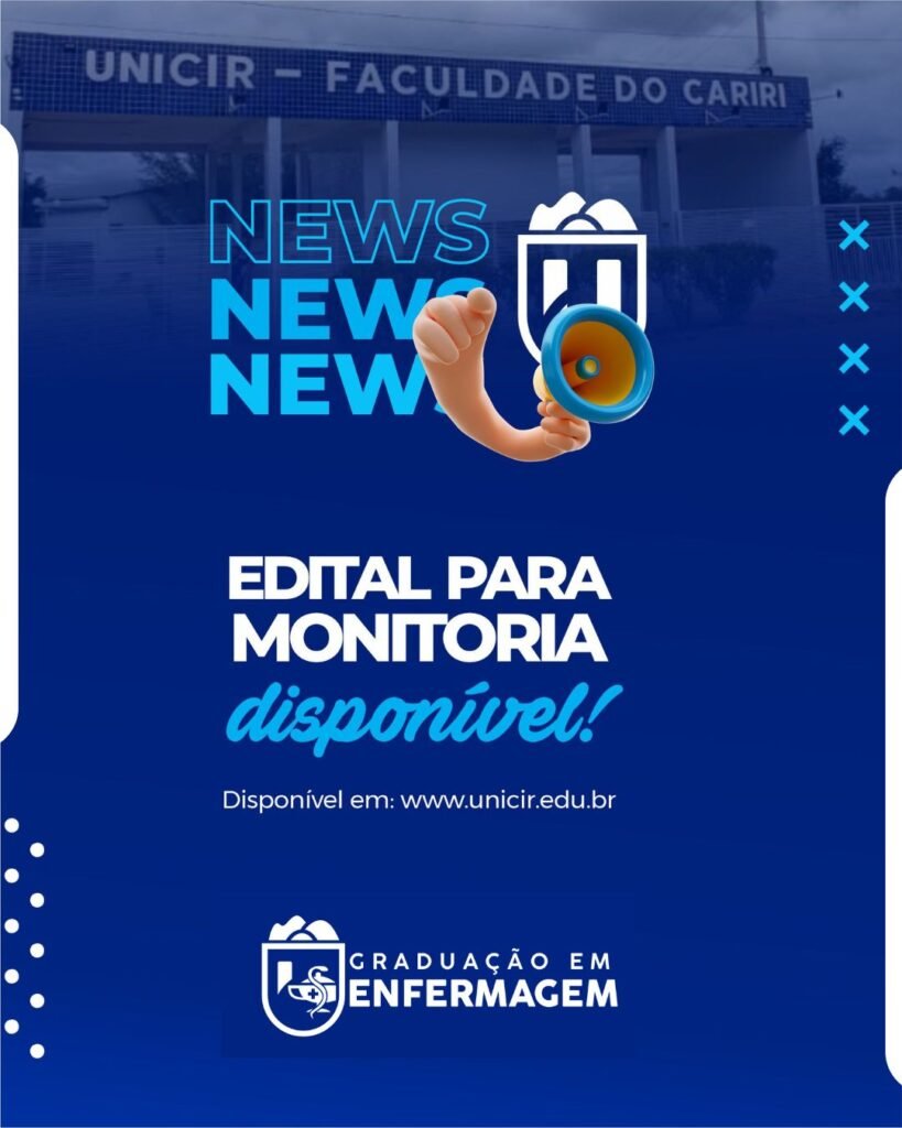 📢 EDITAL DE MONITORIA – ENFERMAGEM 2026.1 🩺📚